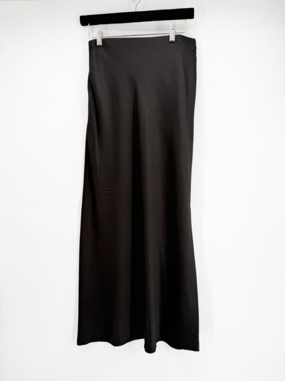 Open Edit Black Satin Slip Maxi Skirt S - Picture 2 of 12